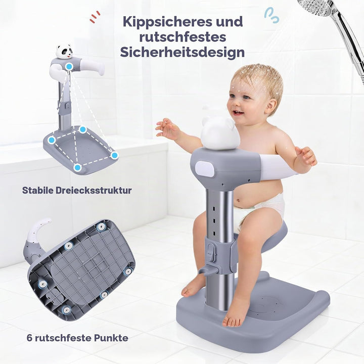 Baby Dusche Ständer, Baby Badewannenständer Duschständer mit AntiRutsch-Basis, 6 Stufige Höhenverste