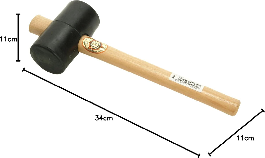 Thor Black Rubber Mallet 2.1/2in 525g, 61x113mm Holzstiel, Schwarzgummi, 525g, 61x113mm Holzstiel, S