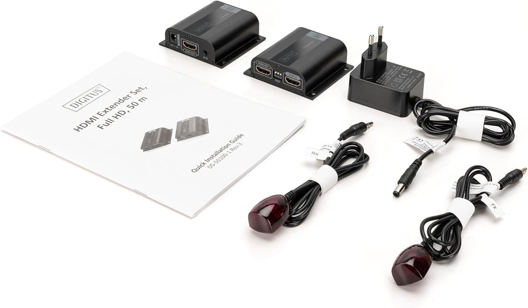 DIGITUS Professional DS-55100-1 - HDMI Extender - Full HD - Set (Sender/Empfänger) - nur 1 Netzteil