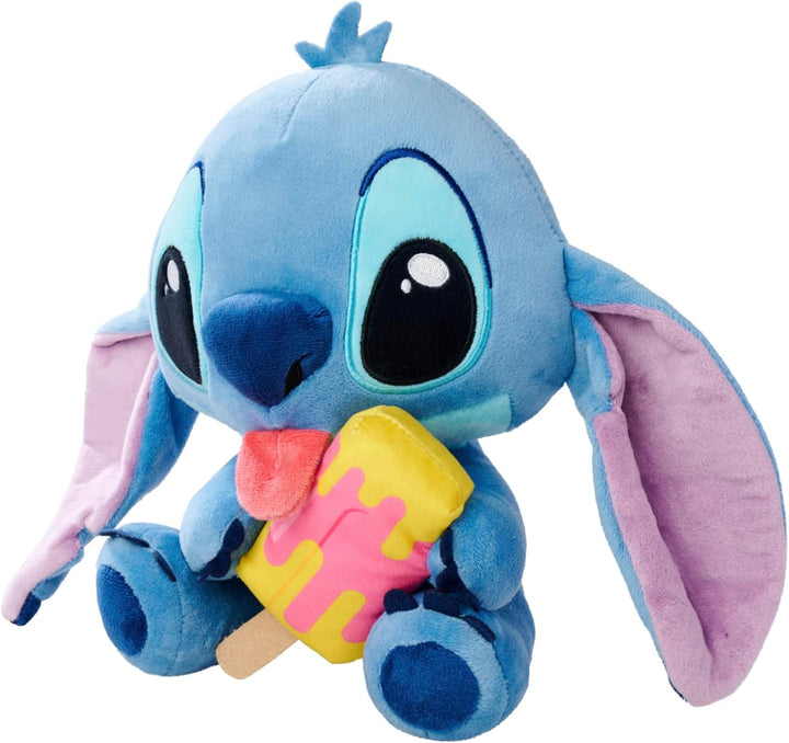 Simba Disney Stitch Kuscheltier mit EIS am Stiel – Plüschfigur zum Knuddeln, mit farbenfrohem EIS am