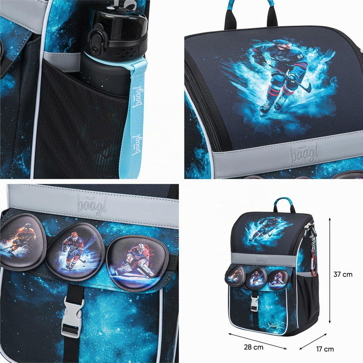 Baagl Schulranzen Jungen Mädchen für 1. Klasse - Ergonomische Schultasche für Kinder - Schulrucksack