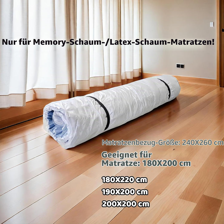 WORKKOOL Vakuum-Matratzentasche zum Umzug, vakuumversiegelte Beutel für Matratzenaufbewahrung, Schau