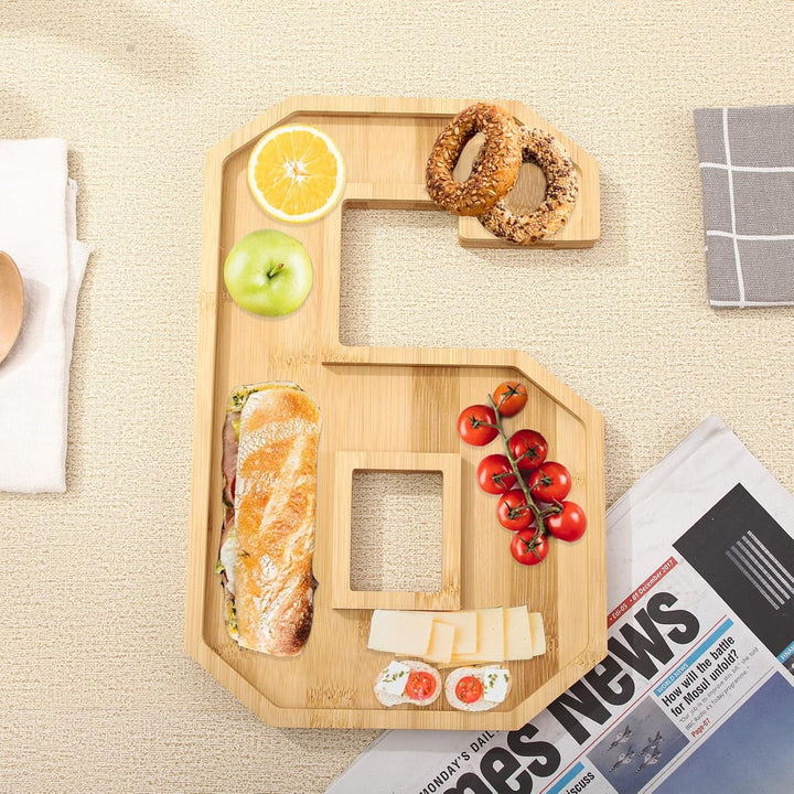 Hapivida Charcuterie Serviertablett Holz mit Zahlen 30x20 cm Befüllbare Charcuterie Brettbox Feinkos