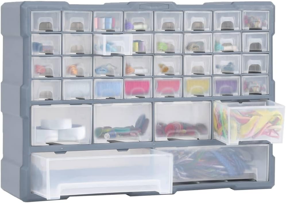 vidaXL Multi-Schubladen Organizer mit 40 Schubladen Sortierkasten Sortimentskasten Sortimentskoffer