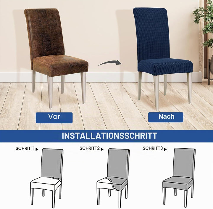 Ystyle Stretch Stuhlhussen 2er Set, Stuhlbezug Elastisch Abnehmbarer Waschbarer, Universal Hussen Fü