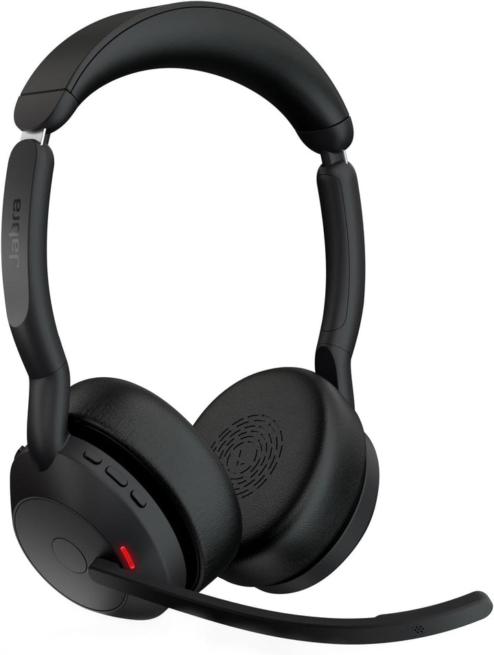 Jabra Evolve2 55 - schnurloses Stereo-Headset mit Ladestation und Jabra Air Comfort - Mikrofone mit