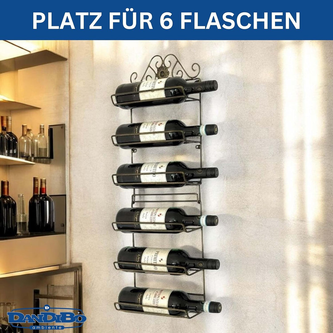 DanDiBo Weinregal Wand Metall Schwarz 240404 Flaschenregal Schmal Wandmontage Wine Rack Weinflaschen
