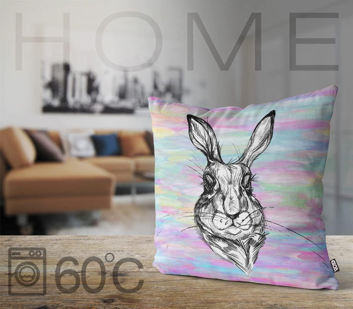 VOID Osterhase Meister Lampe 50x50 Kissenhülle Polyester Zierkissen Couchkissen Ostern Osterdeko Dek
