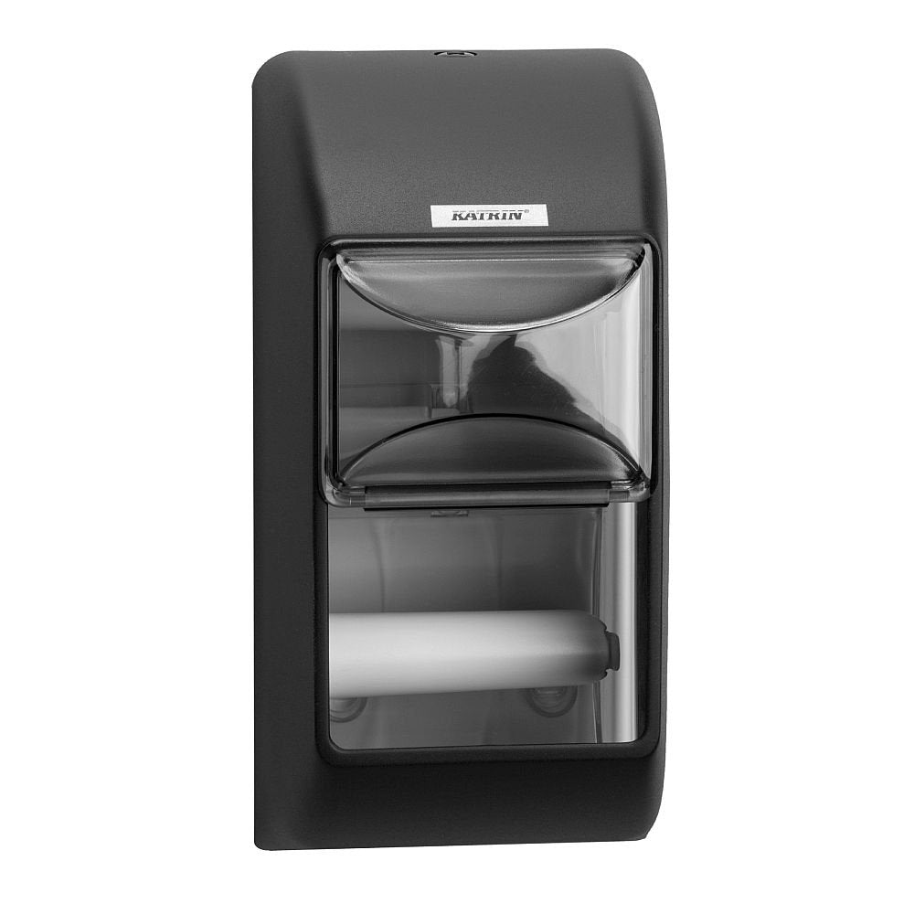 Katrin 104452 2-Roll Toilettenpapierspender, Schwarz