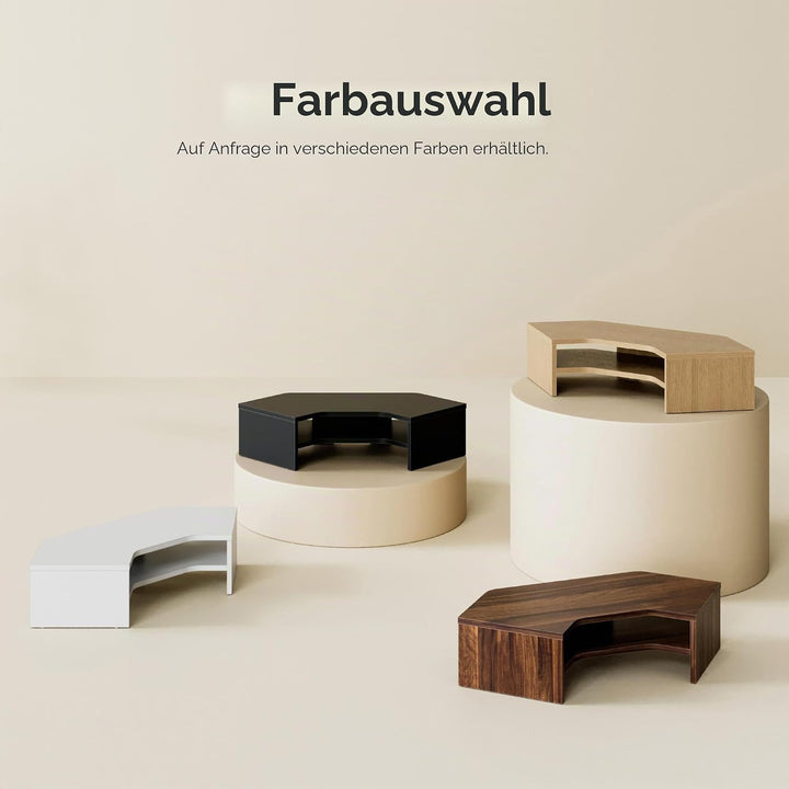 Fenge Monitorständer Holz, Monitorerhöhung mit Ablage, Eck-Monitorständer, Schreibtisch-Organizer fü