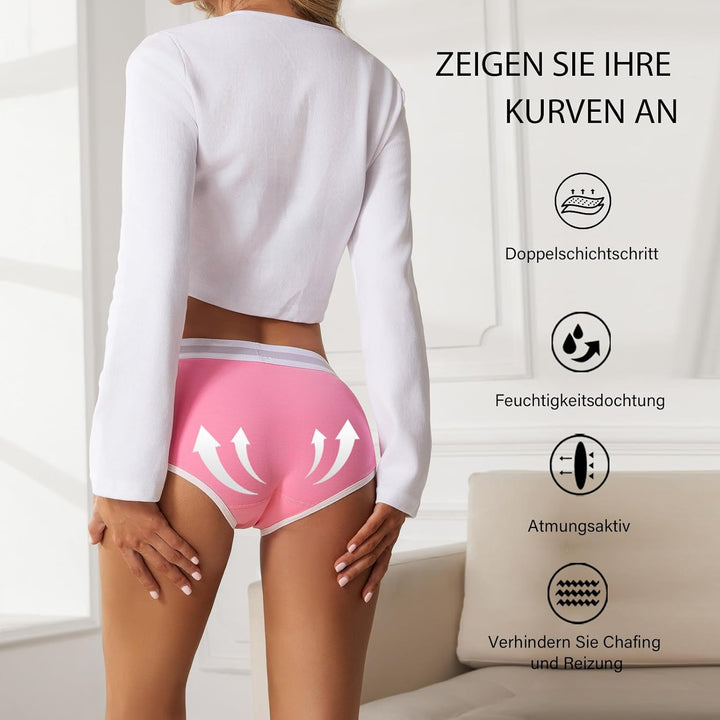 PHOLEEY Slip Unterhosen Damen Unterwäsche Feuchtigkeitsableitende Baumwolle Atmungsaktives Bikini Hö