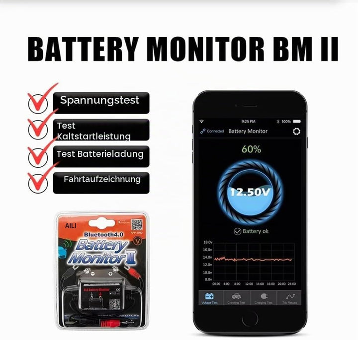 batterietester 12V Bluetooth Wireless Automotive Akku Last Tester Ladegerät Diagnose Analyzer Monito