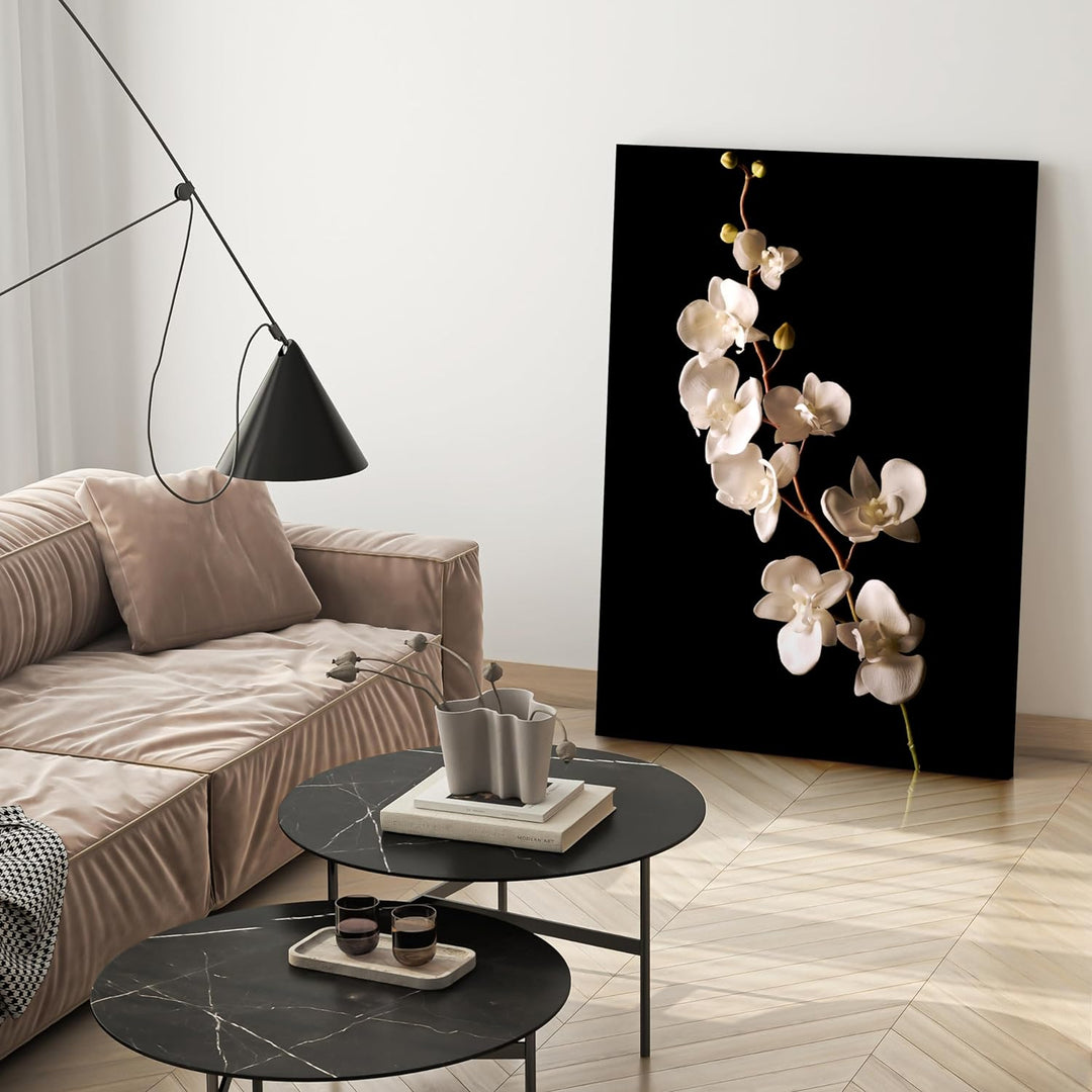 wandmotiv24 Leinwandbild Natur 80x60cm, Hochformat, Blumen, Orchidee, Deko, Bilder auf Leinwand, Wan