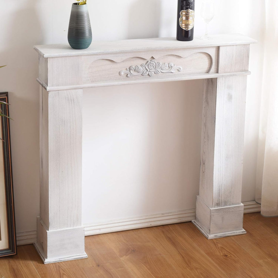 Mobili Rebecca® Verkleidung-Chemineee Rahmen Holz weiss Design Vintage Badezimmer (Cod.