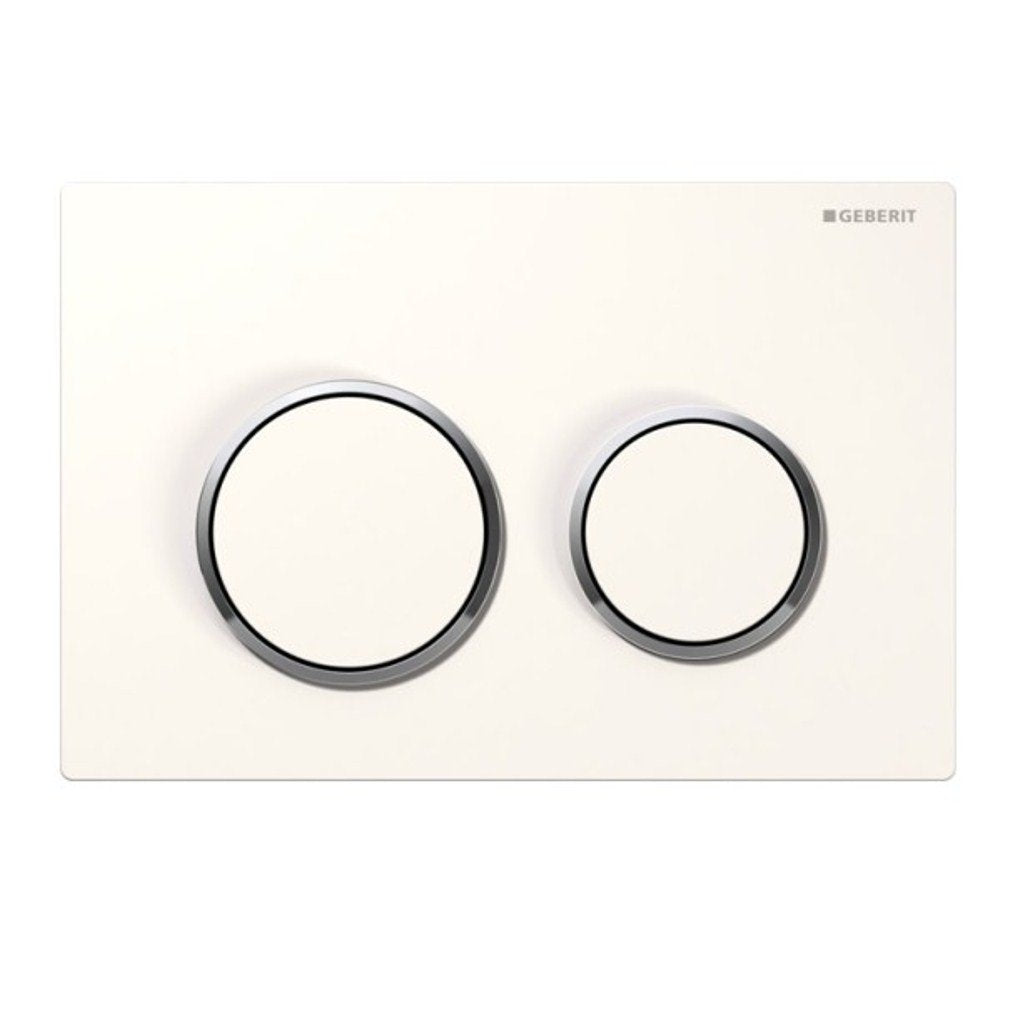 Geberit 115.085.KJ.1 Omega 20 Betätigungsplatte, Hochglanz-verchromt/weiss Single, Single