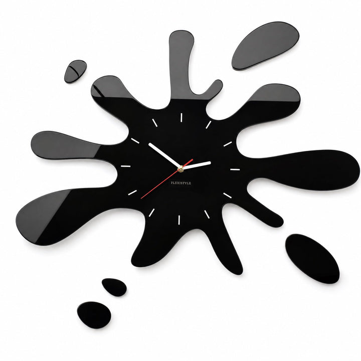 Moderne wanduhr jugendzimmer jungen Fleck Schwarz 64cm, wanduhr teenager, Schwarz