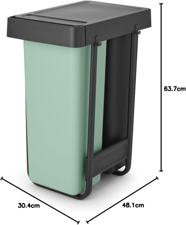 Brabantia Sort &amp; Go Ausziehmülleimer | 2 x 30 l Einbaumülleimer für die Unterschranktür | Integriert