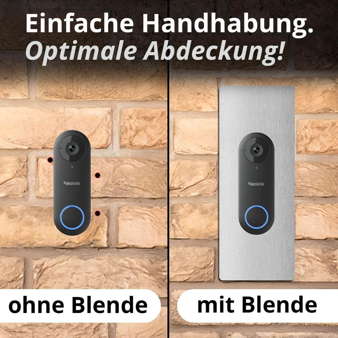 iSecur Edelstahl Blende personalisiert Premium - Passend für Reolink Videotürklingel - Edle Türstati