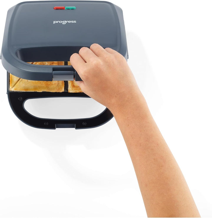 Progress Mellow Sandwichmaker, 2 Scheiben, 750 W | Antihaftplatten, automatische Temperaturregelung,