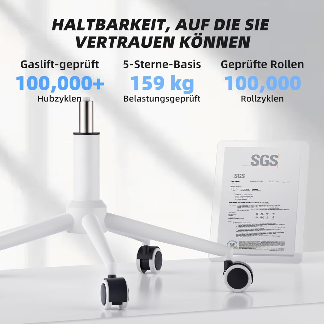 CYKOV Ergonomischer Bürostuhl mit Fussstütze, Büro Stuhl & Gaming Stuhl 150 kg+, 90-160° Verstellbar