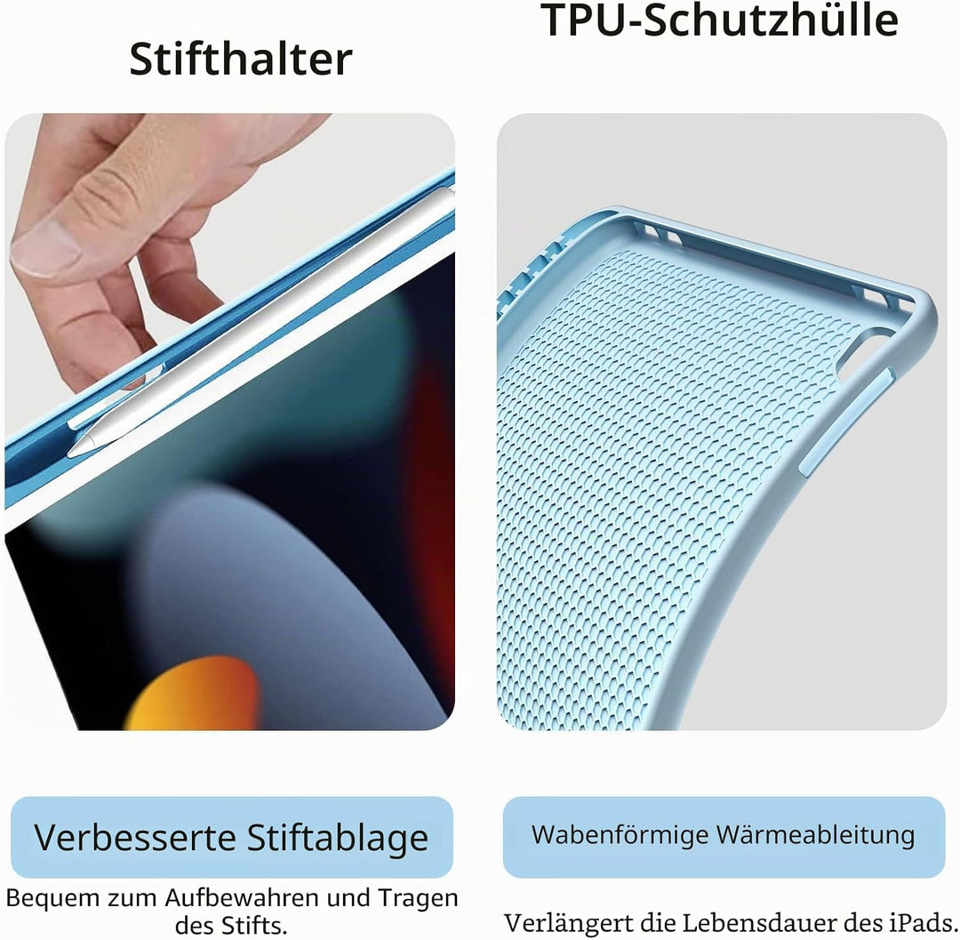 KBCASE Bluetooth-Tastatur-Schutzhülle für iPad, blue