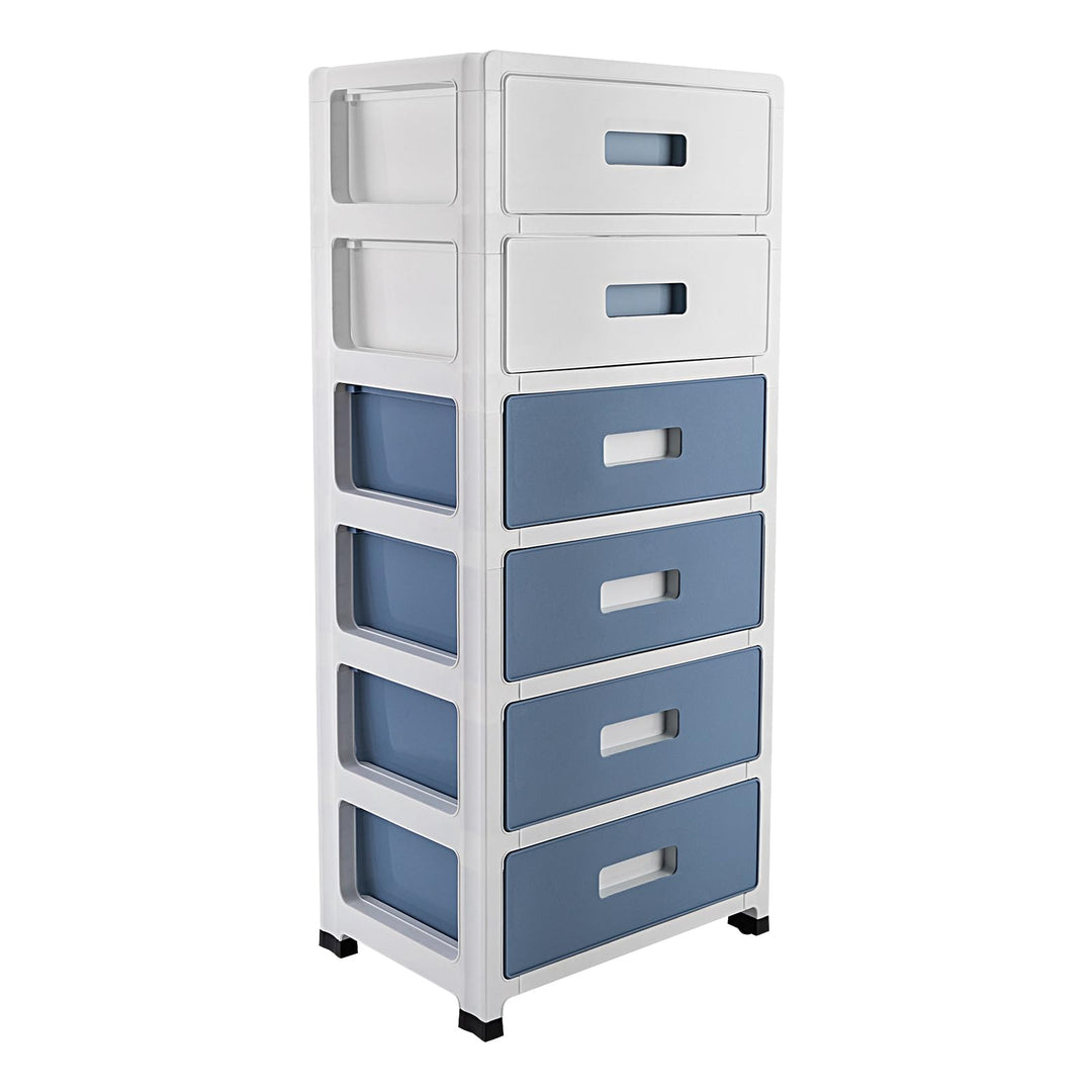 Kommode Organizer mit 6 Schubladen und Rollen Schubladen aus Kunststoff Rollcontainer mit Schubladen