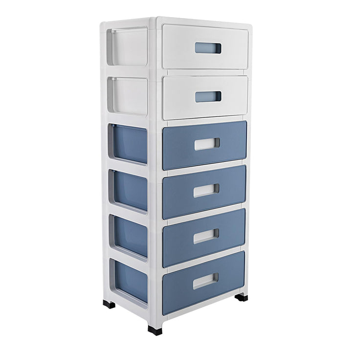 Kommode Organizer mit 6 Schubladen und Rollen Schubladen aus Kunststoff Rollcontainer mit Schubladen