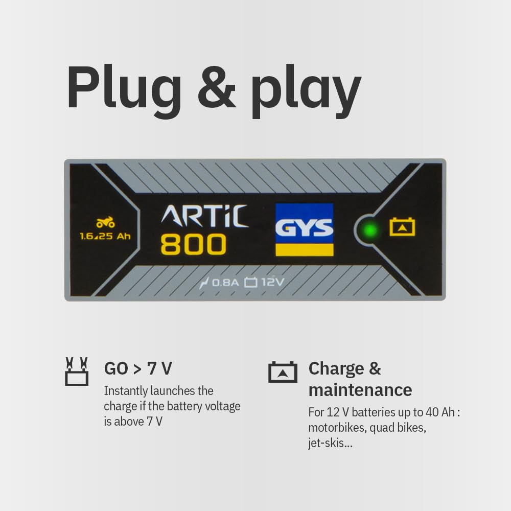 GYS Ladegerät Batterieladegeräte Kfz automatisches Ladegerät speziell für 12V-Batterien von Motorräd