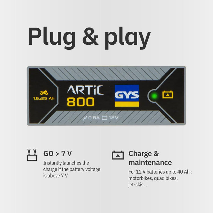 GYS Ladegerät Batterieladegeräte Kfz automatisches Ladegerät speziell für 12V-Batterien von Motorräd