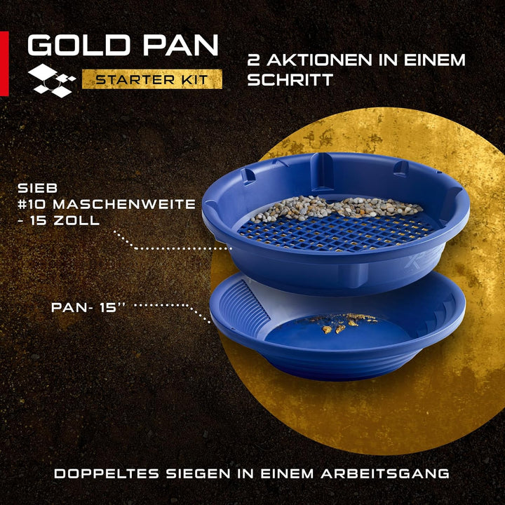 XP Metal Detectors Goldpfanne Starter Kit - Ideal für den Einstieg in die Goldsuche - mit XP Goldpfa