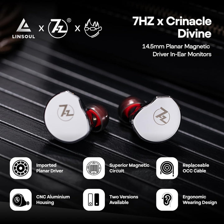 LINSOUL 7Hz x Crinacle: Diablo/Divine In-Ear-Monitore,14,5 mm planarer magnetischer Treiber IEM,HiFi