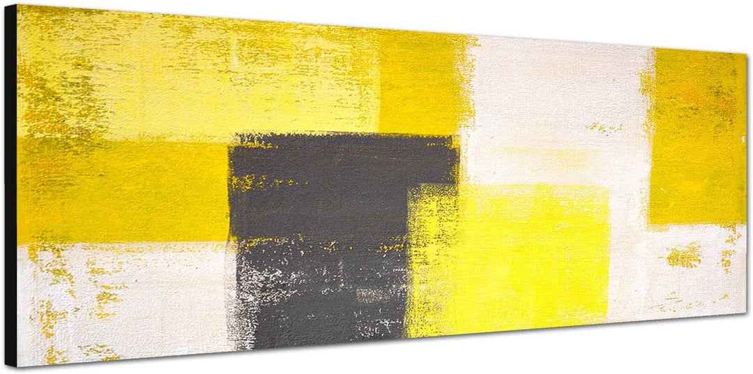 Paul Sinus Art Panoramabild auf Leinwand und Keilrahmen 120x40cm Malerei Gemälde Kunstwerk abstrakt