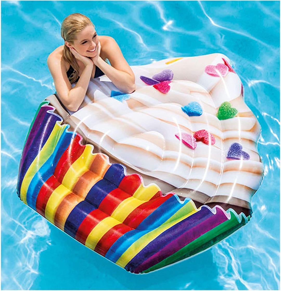 Intex 58770 Matratze mit Druck Realistische Cupcake, 142 x 135 cm