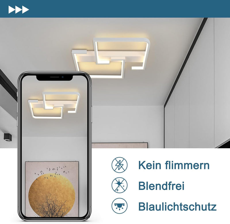 CBJKTX Deckenlampe LED Deckenleuchte Modern Klein Flurlampe 19W 30CM Küchenlampe Weisse Schlafzimmer