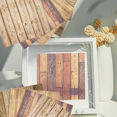 48 Blätter Scrapbook Papier 30x30 cm Dekoratives Craft Papier mit Holz Texturen und Muster für DIY H