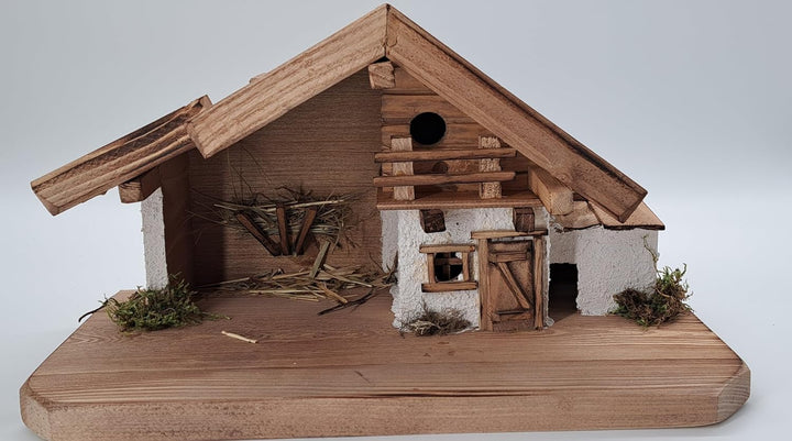 Weihnachtskrippe- Krippe Krippenstall Weihnachten-Weihnachtskrippe mit Figuren (KF-4)