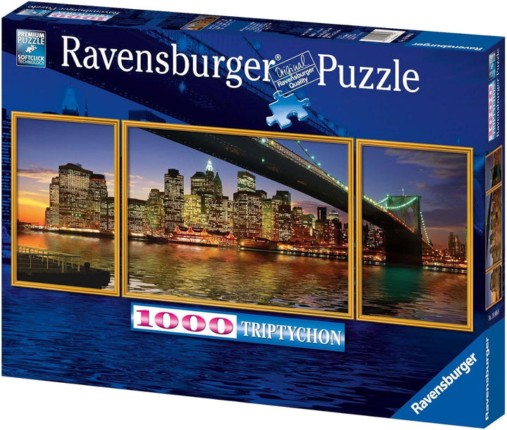 Ravensburger 19906 - New York: Brooklyn Bridge - 1000 Teile Triptychon Puzzle