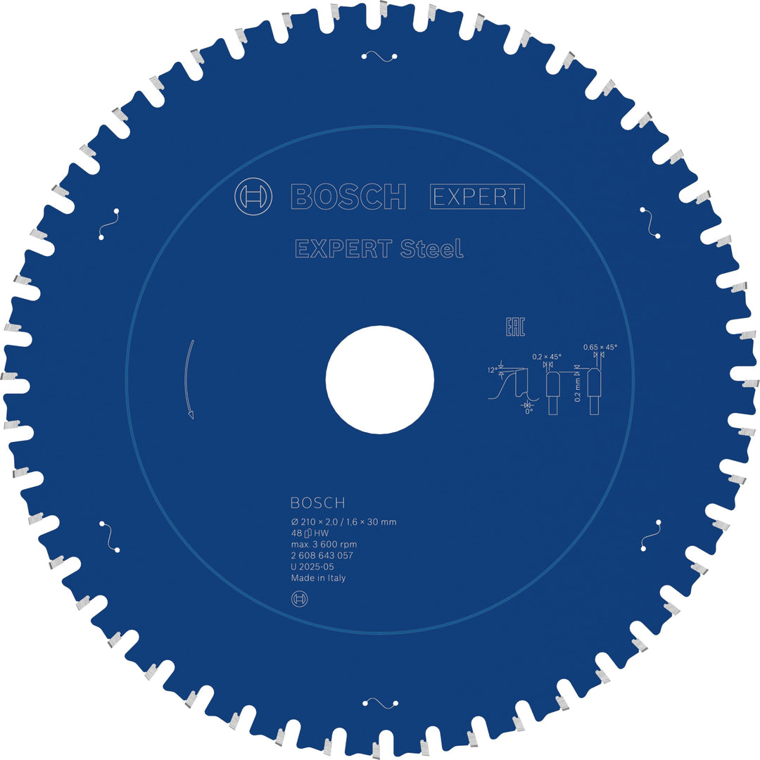 Bosch Accessories Bosch Professional 1x Kreissägeblatt Expert for Steel (für Stahl, Sägeblatt Ø 210