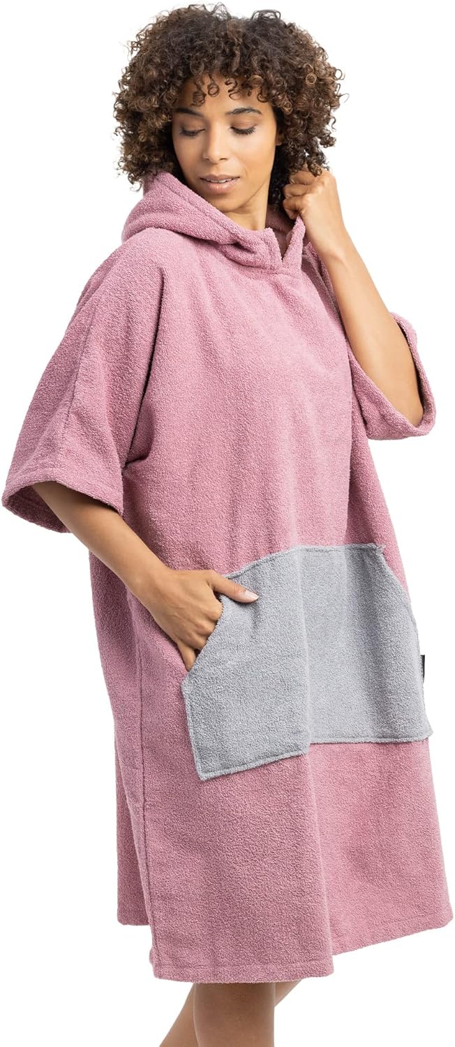 HOMELEVEL Badeponcho Unisex - Surf Poncho aus 100% Baumwolle - Tuch für Erwachsene - Bademantel für