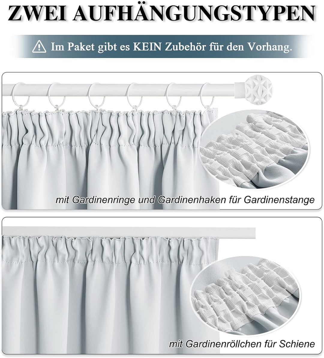PONY DANCE Raumteiler Vorhang mit Kräuselband für Schiene Wohnzimmer Gardinen Weiss Blickdicht 1er-S