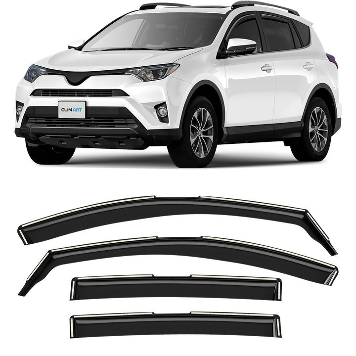 CLIM ART Windabweiser für/kompatible mit Toyota RAV4 2013-2018 SUV. Autofenster Regenschutz, Regenab
