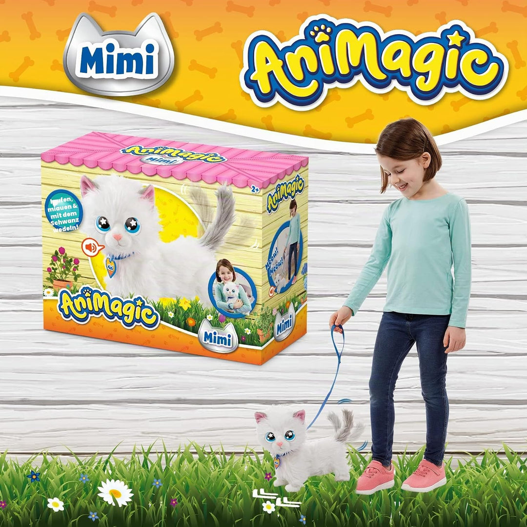 Animagic Mimi die Katze, Kuscheltier Spielzeug für Kinder ab 2 Jahren, Plüschtier Katze, Mimi