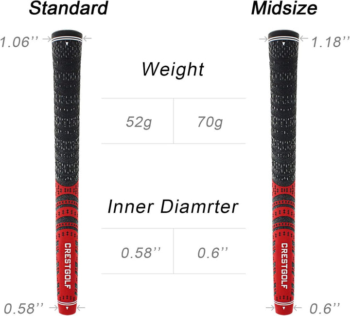 KOFULL Golfgriffe Golf Griffe Set Golf Club Griffe Golfschlägergriffe Golfschläger Golf Griff Midsiz