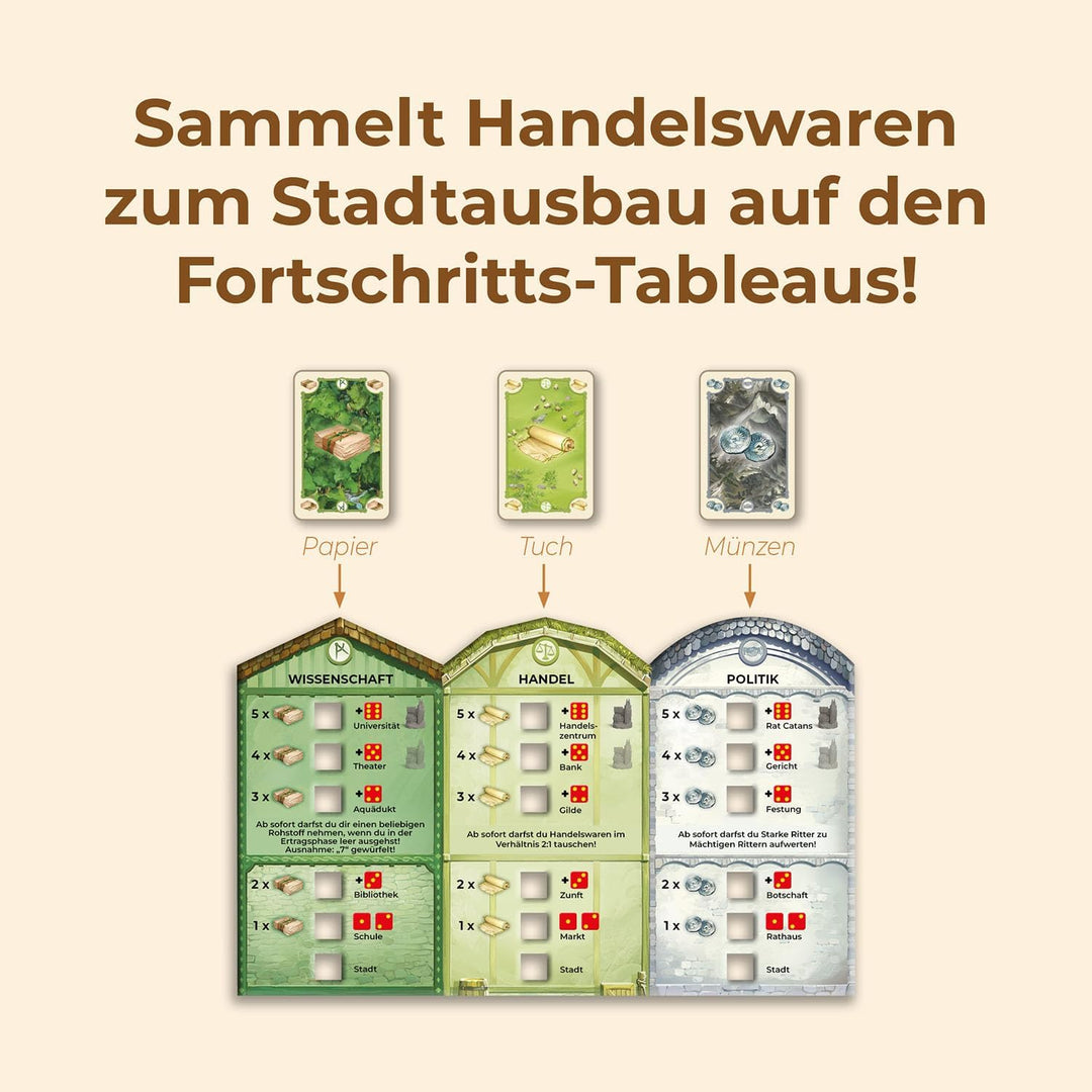 KOSMOS 684754 Catan - Städte & Ritter, Erweiterung zu Catan - Das Spiel, Brettspiel für 3-4 Personen