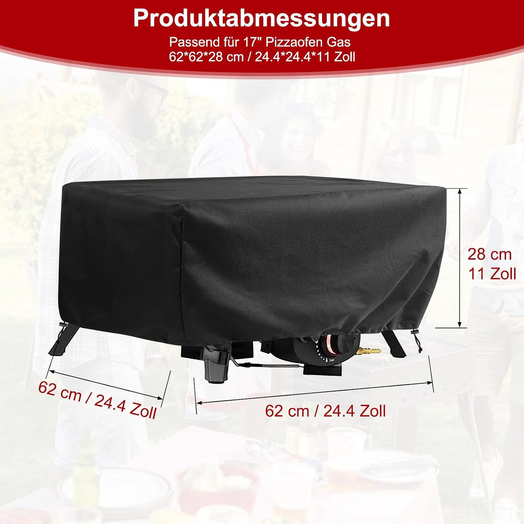 Pizzaofen Abdeckung für Cozze 90437 17" Gas Pizza Ofen 62x62x28cm | 600D Oxford Tuch Abdeckung wasse