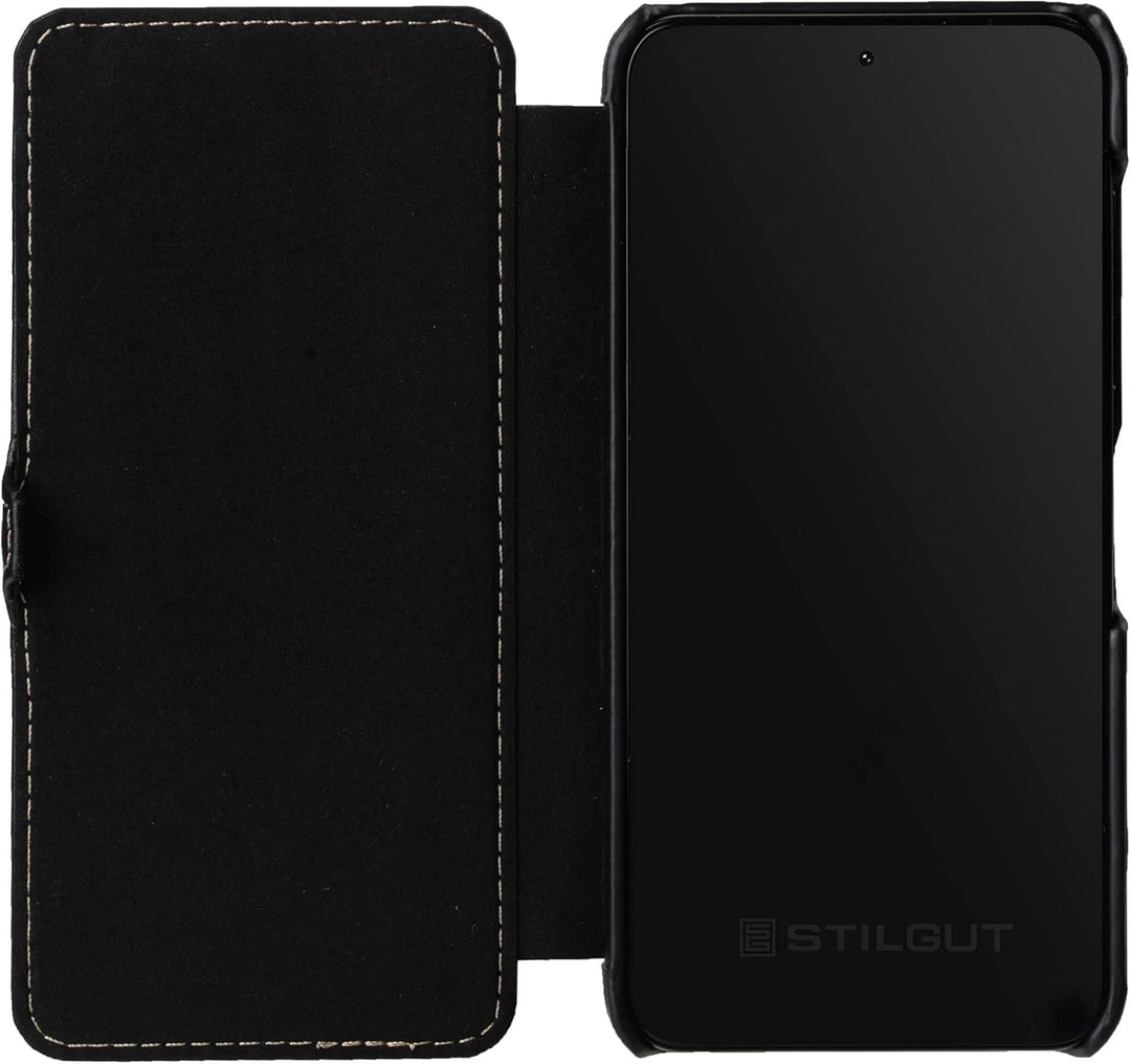 STILGUT Book Case kompatibel mit Samsung Galaxy S23 Plus Hülle aus Leder mit Clip-Verschluss, Lederh