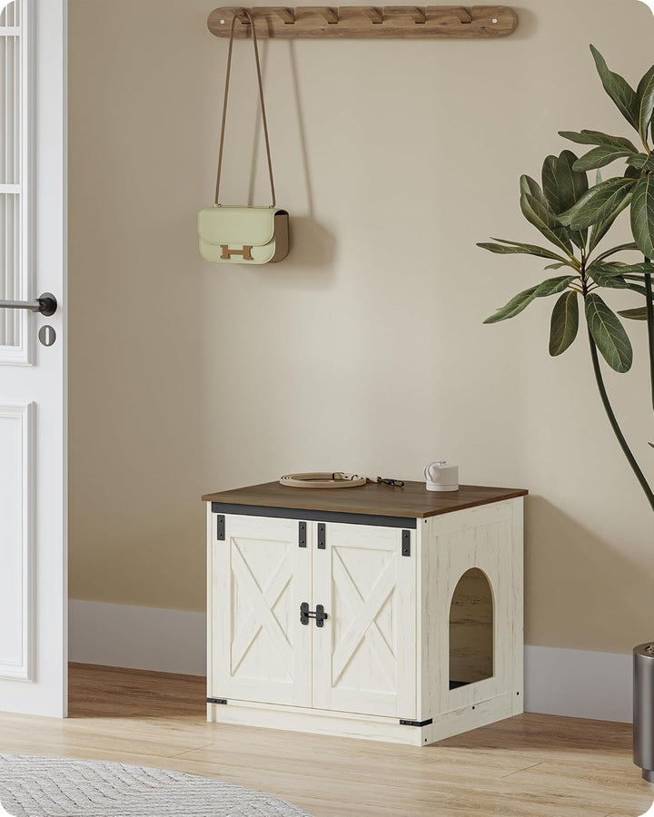 Hzuaneri Katzenklo Schrank, Katzenschrank, Katzentoilette mit Herausnehmbarer Trennwand, Katzenhaus,
