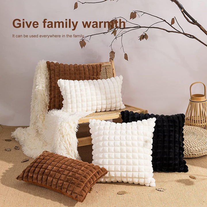 VanderHOME Dekorativ Kurze Wolle Kissenbezüge Weicher Plüsch Kurzer Wollsamt Dekokissenbezuge Luxuri