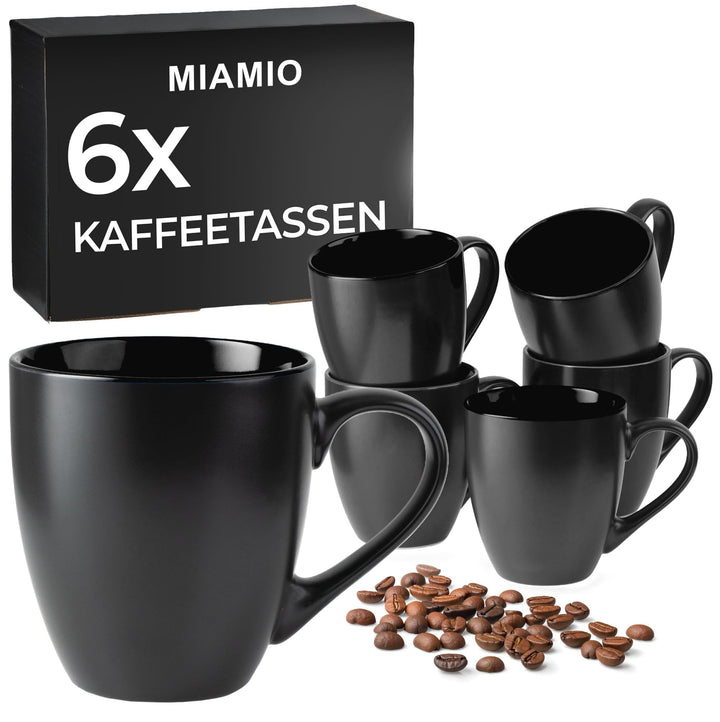 MIAMIO - 6 x 350 ml Kaffeetassen/Kaffeebecher Set - Tassen Set 6er Modern - Le Papillon Kollektion S
