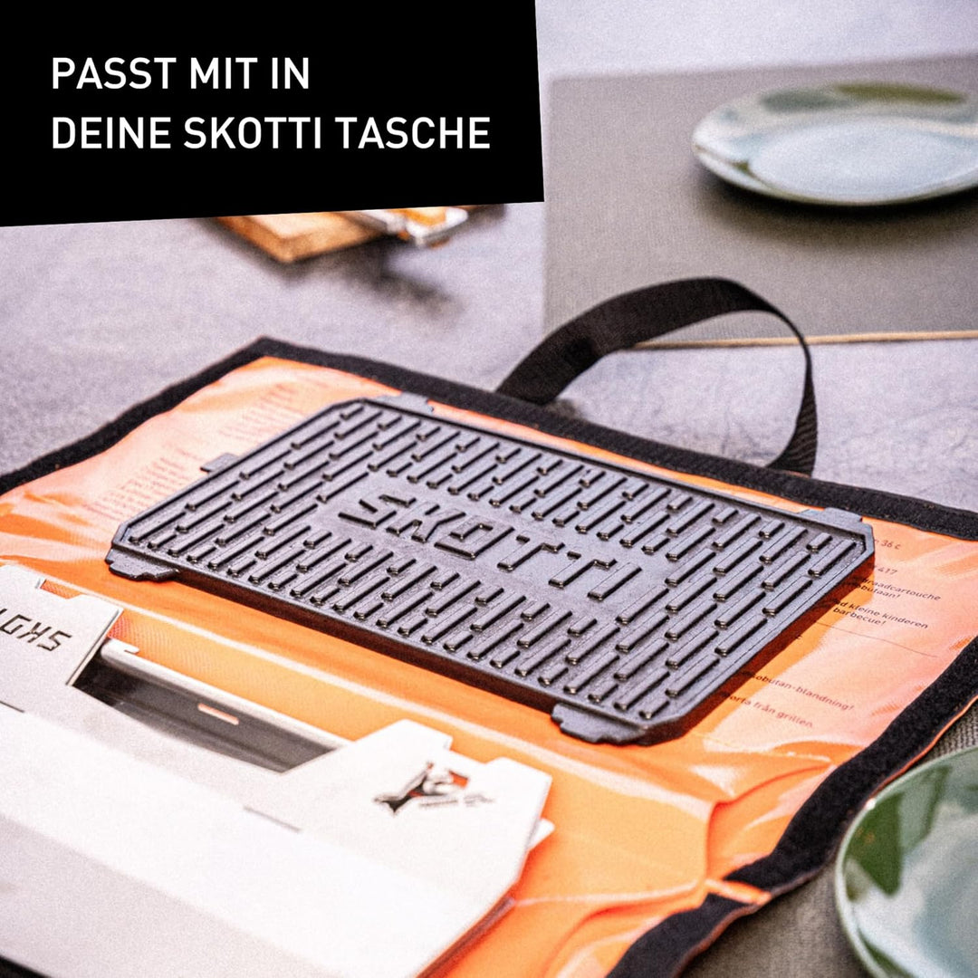 SKOTTI Kast, Gusseiserne Grillplatte für SKOTTI Grill, Plancha, Griddle, Sehr massives Material, für